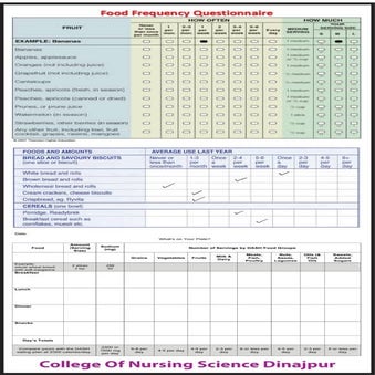 Food frequency questionnaire