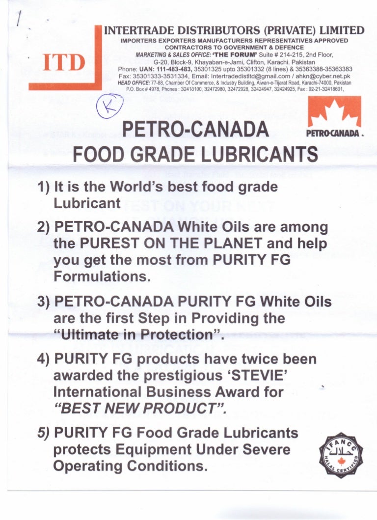 Food Grade Lubricant