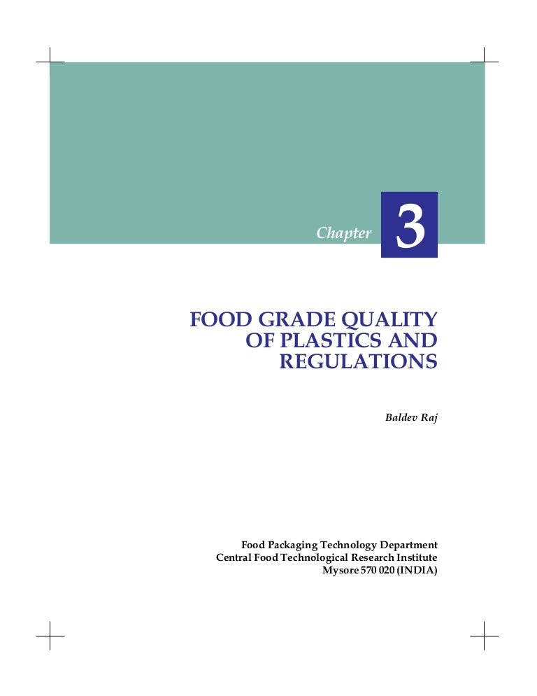 Food grade packaging regulations