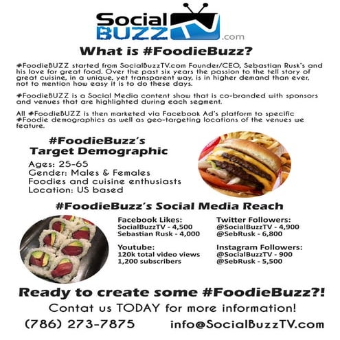 SocialBuzzTV.com - #FoodieBUZZ ONE SHEET