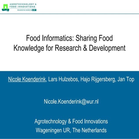 Food Informatics-Sharing Food