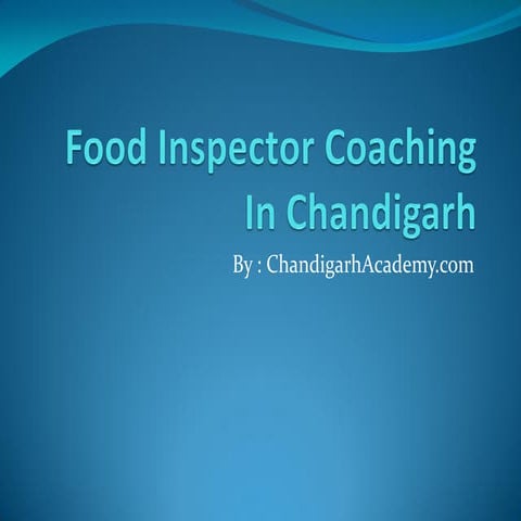 Food Inspector Coaching in Chandigarh
