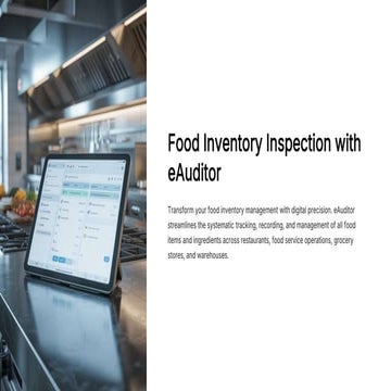 Food Inventory Inspection with eAuditor Audits & inspections