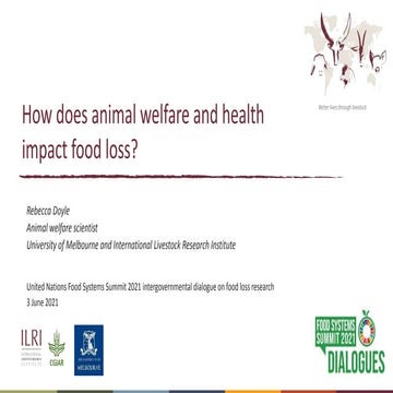 How does animal welfare and health impact food loss?