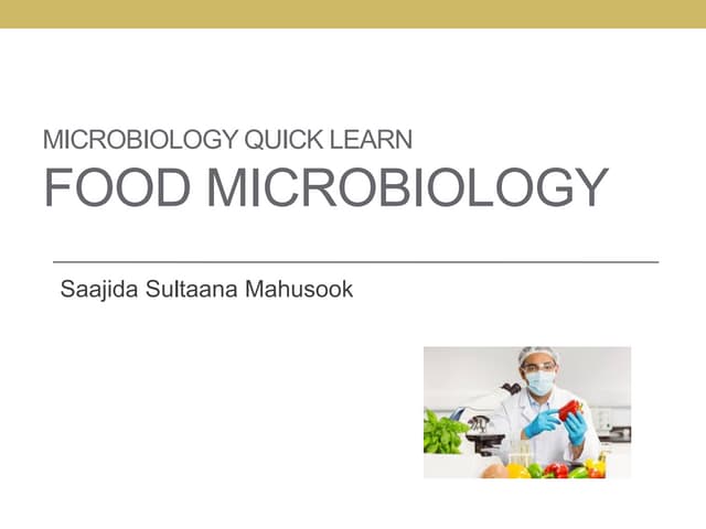 Groups of Bacteria important in Food Bacteriology 