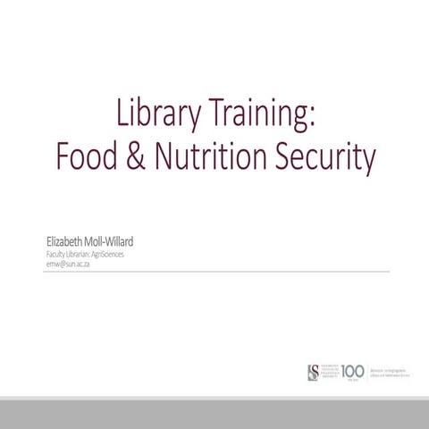 Food & nutrition library orientation 2022