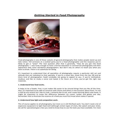 Food photography | PDF
