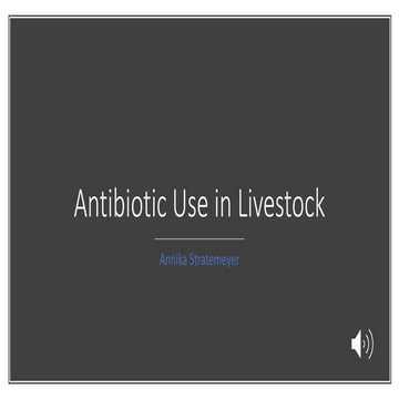 Food position: Antibiotic Use in Livestock