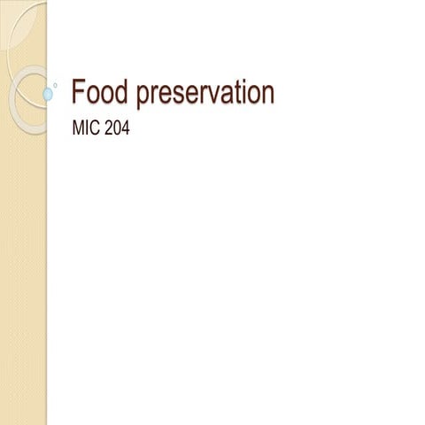 Food preservation