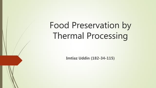 thermal processing of food | PPTX