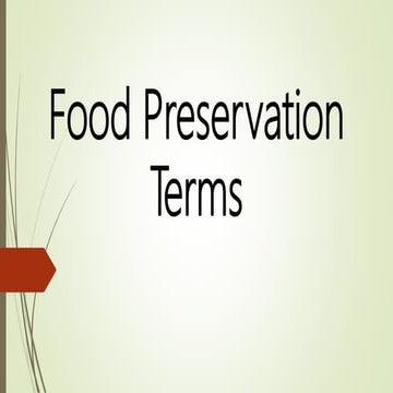Food Preservation Terms | PPTX