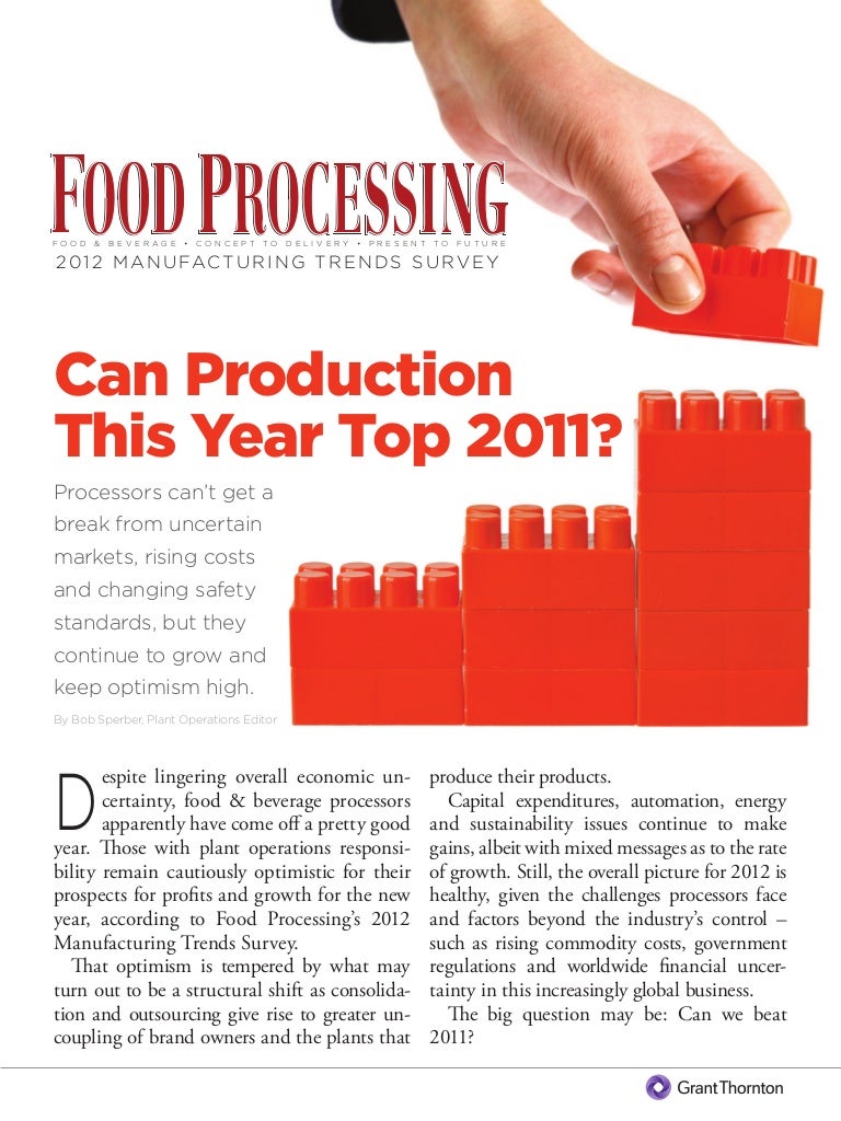 Food processing magazines Annual manufacturing trends survey report