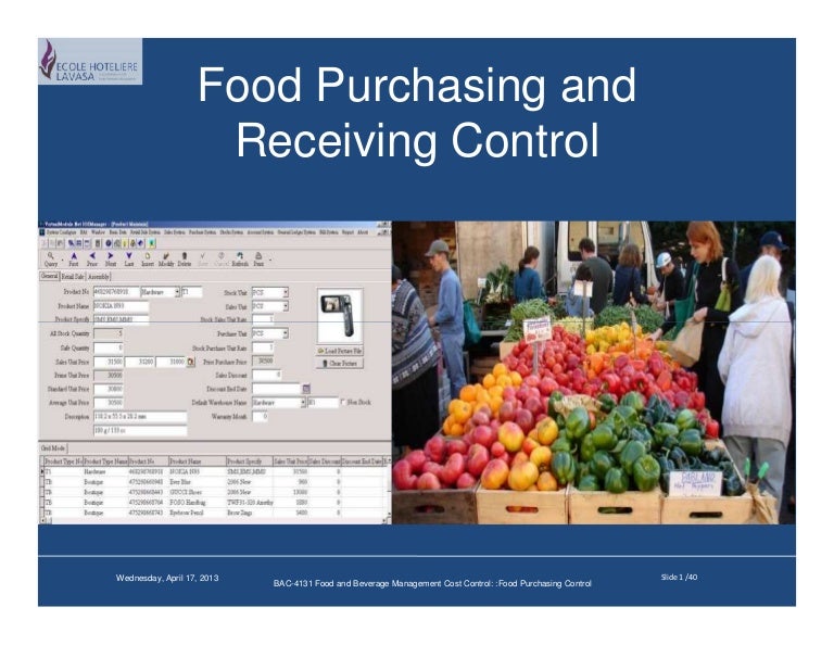 Food Purchasing Control