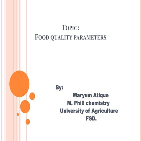 Food quality parameters