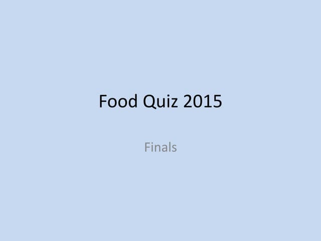 KQA Food Quiz 2015 Finals