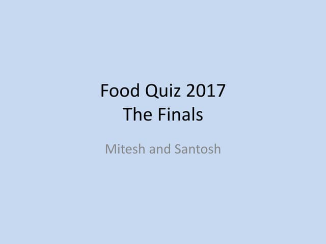 KQA Food Quiz 2017 Finals