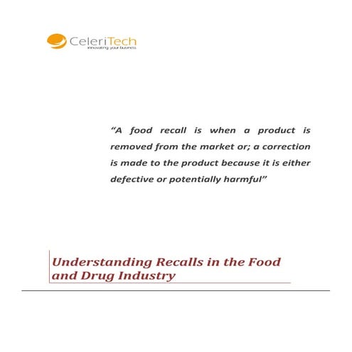 Understanding Food & Drug Recalls