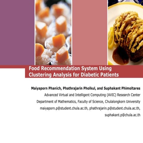 Food Recommendation System Using Clustering Analysis for Diabetic patients
