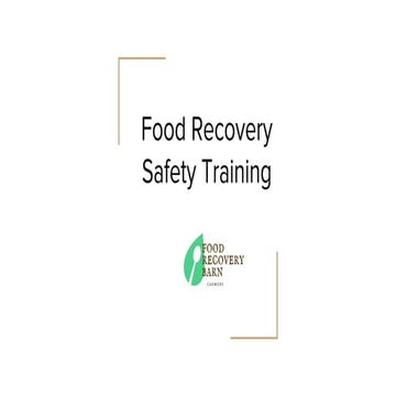 Food Recovery Safety Training