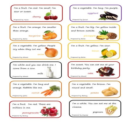 Food riddles | PDF