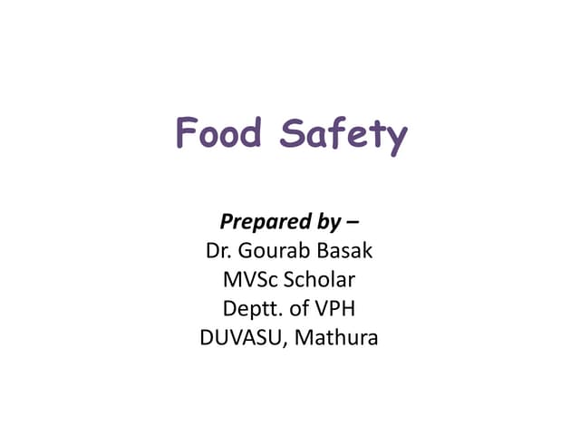 Food safety