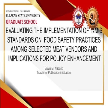 Evaluating NMIS Food Safety Standards Implementation Among Meat Vendors ...