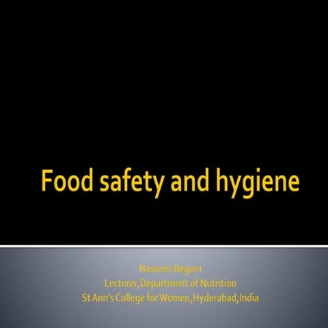 Food safety and hygiene