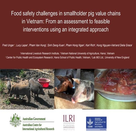 Food safety challenges in smallholder pig value chains in Vietnam: From an as...