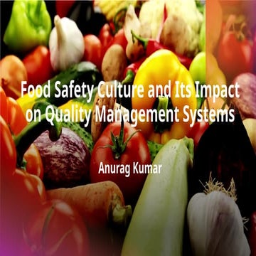 Food safety and quality culture training | PPTX