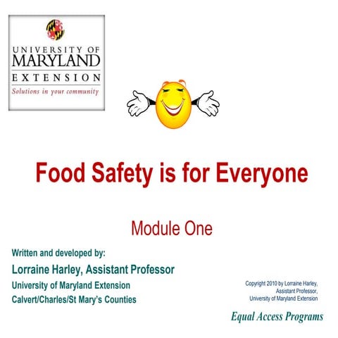 Food Safety is for Everyone, Module 1: Foodborne Illness