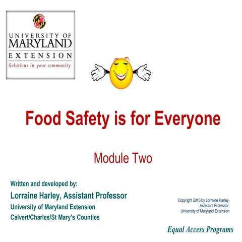 Food Safety is for Everyone, Module 2: Personal Hygiene