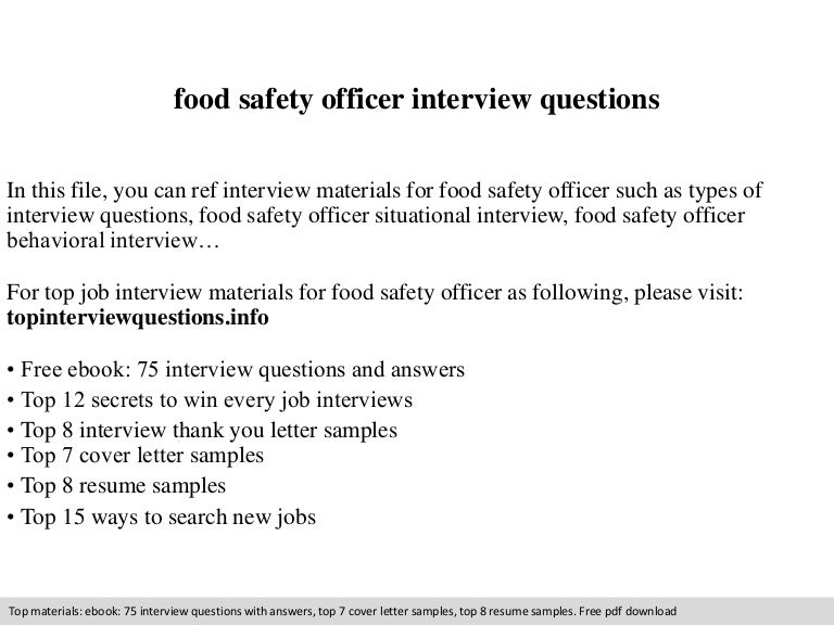 food safety officer interview questions food hygiene questionnaire