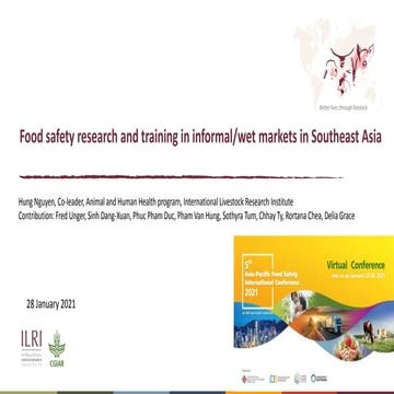 Food safety research and training in informal/wet markets in Southeast Asia