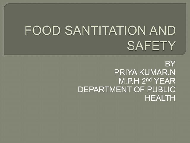 Food santitation and safety
