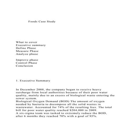             Foods Case StudyWhat to coverExecuti.docx