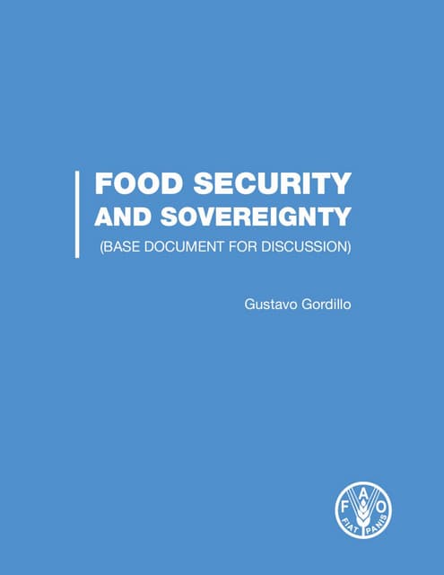 Food security anda food sovereignty 27. 11. 13