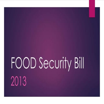 Food security bill