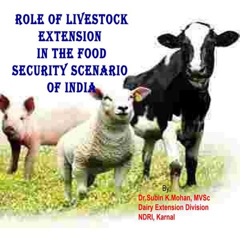 Role of livestock extension in the food security scenario of India- Dr.Subin ...
