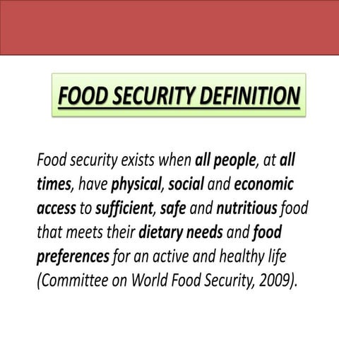 Food Security Definition