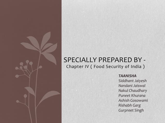 Food security in india