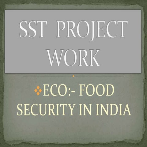 Food security in india