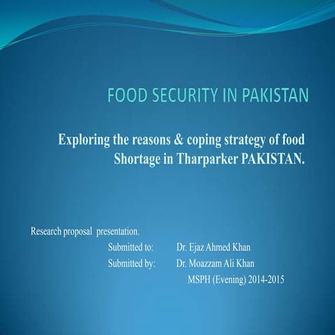 Food security in pakistan