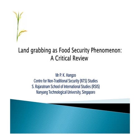 Food Security & Land Grabbing 2011