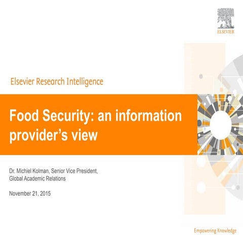 Food Security: an information provider’s view