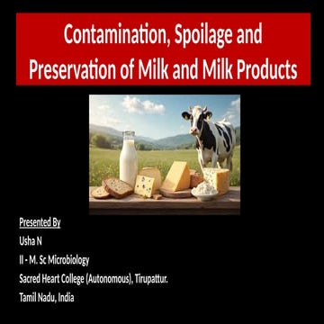 Spoilage of milk and milk products presentation | PPTX