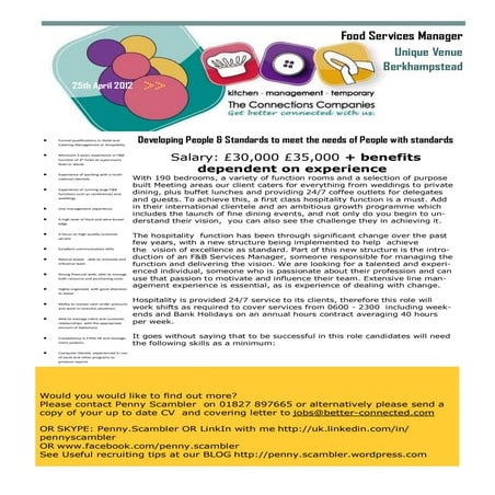 Food Services Manager