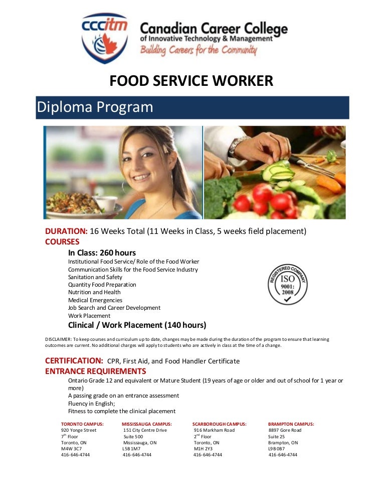 Food Service Worker Certificate Online Food Safety Certification For