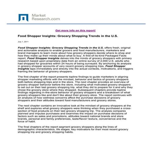 Food Shopper Insights: Grocery Shopping Trends in the U.S.