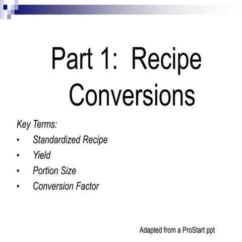 TLE Food Preparation 9 Recipe Quantification | PPTX