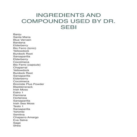 Foods used by dr sebi | PDF